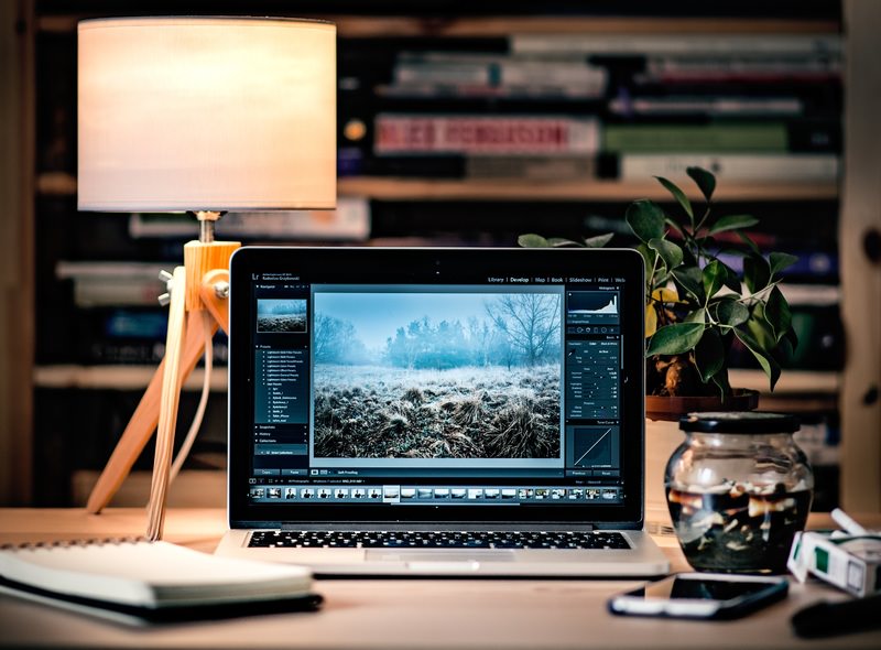 Nicely set laptop in office